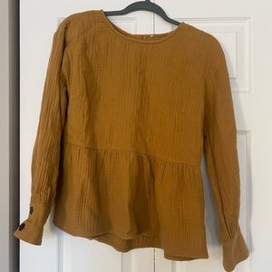 Madewell Mustard Peplum Blouse